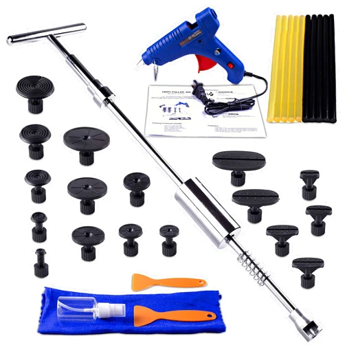Zento Deals Car Dent Removal Tool Kit - Premium Quality Tool Kit, Paintless Dent Puller for Car Mishaps, Car Body Dent Puller and Repair Kit with Glur Gun and Hot Melt Sticks