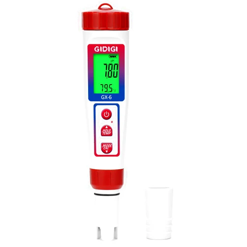 GIDIGI Digital pH Salinity Tester, 6 in 1 Salt pH TDS EC Temp ORP Meter, Multifunction pH Tester for Aquariums Pools, Spa, Hot Tub, Hydroponic, Drinking Water, Home Brewing etc