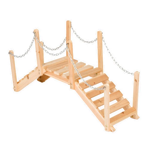 Shine Company 4963N Decorative Cedar Wood Garden Bridge with Side Rails, Natural
