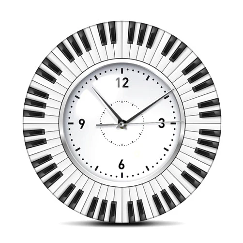 Xinxin Wall Clock Do Re Mi Piano Keyboard Wall Clock Music Themed Silent Wall Clock Music Studio Wall Art Decor Musician Pianist Teacher Gift Idea