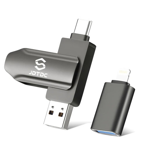 JSL JDTDC 128GB 3-in-1 Photo-Backup-Stick for iPhone/iPad/Android/PC, Photo & Video Backup Storage iPhone-Backup-Flash-Drive Photo-Finder-Stick-for-Computer iPhone-Photo-Saver Android-Photo-Backup