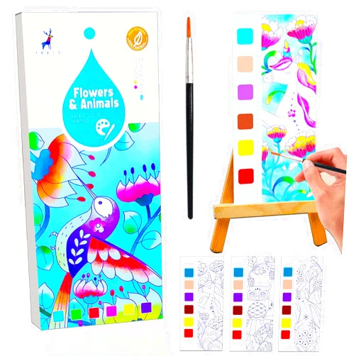 YXOTJHS Water Color Paint Sets for Kids, Pocket Watercolor Painting Book, Watercolor Coloring Books for Kids Ages 4-8, Mess Free Coloring for Toddlers, Arts and Crafts for Girls Boys Gifts