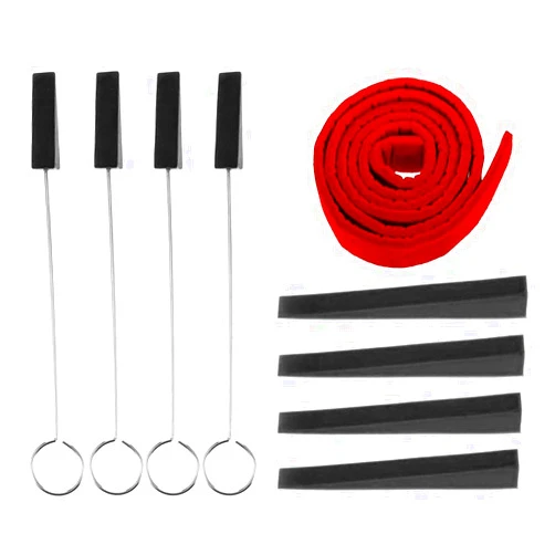 TUOREN Professional Piano Tuning Kit Piano Tuner Mute Set Rubber Mutes Felt Temperament Strip for Piano Tuning DIY Fixing Tool Black Set of 9