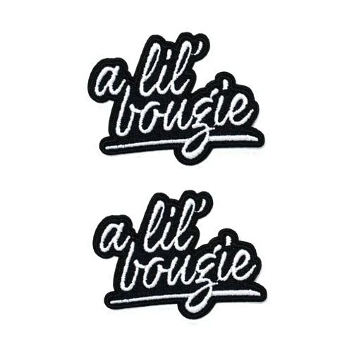 Generic A Lil' Bougie Sew on or Iron on Embroidery Patches(2 pcs).