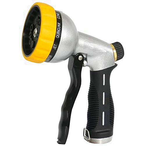 Rocky Mountain Goods Metal Nozzle Hand Sprayer - 10 Pattern Heavy Duty Hose Spray Nozzle with Pressure Control Knob - for car Washing, Pets, Watering Lawn/Garden - Ergo-Grip Handle
