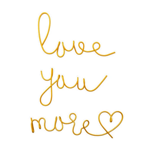 Noxozoqm Love You More Wall Decor Signs Metal Letters Wall Decor Gold Metal Wire Art Decor Love Wall Decals for Bedroom,Living Room and Home Wall