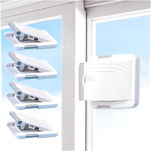 Todays Kids Sliding Glass Door Lock (4 Pack) - Child Proof Lock for Sliding Door, Easy to Install Sliding Window Lock - Strong Adhesive Sliding Door Security Lock, Window Locks & Sliding Door Lock