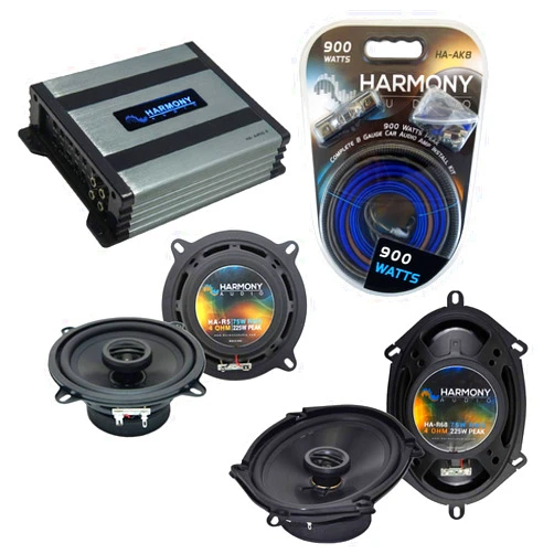 Harmony Audio HA-A400.4 Amp Bundle with Harmony Audio HA-R5, Harmony Audio HA-R68 Speakers Compatible with Toyota Cressida 1979-1981 OEM Speaker Replacement Amp