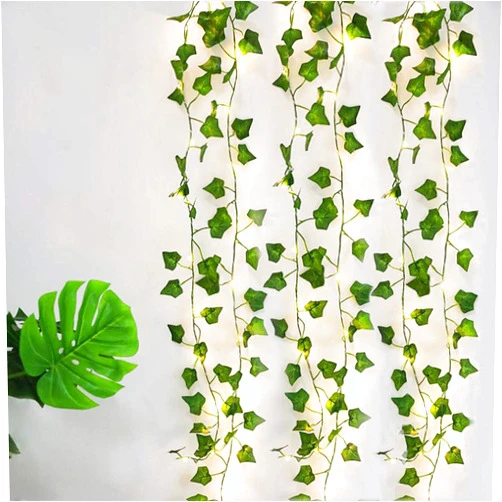 Putdigei Vine String Lights, [5 Pack] Ivy Decor String Lights, Maple Leaf Garland Wreath Hanging lamp with 20 LED, Fairy Night Lights for Home, Room, Bedroom, Wall Decoration (6.5 FT, Battery Powered)