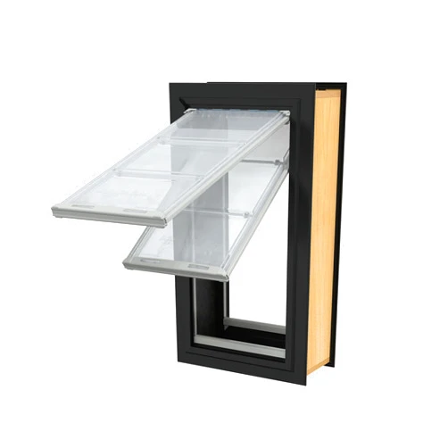 Endura Flap E2 Pet Door for Walls in Black | Energy-Efficient Double Flap Design for Wall Installations | All-Weather Protection with Insulating Dual-Layer Flap | Black, Small, Double Flap