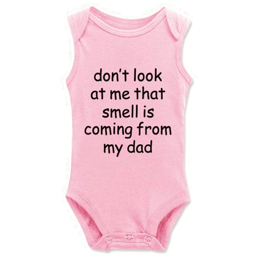 DOQOSESHY Don't Look at Me That Smell is Coming from My Dad Funny Baby Bodysuit Rompers