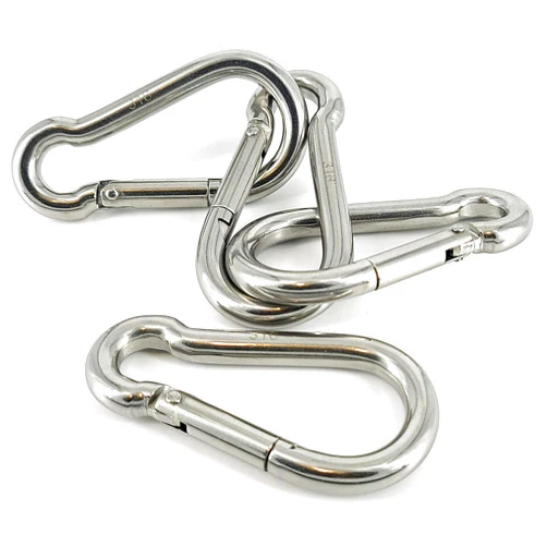 Lifesport Gear Marine Grade 316 Marked Stainless Steel Carabiner Clips, Heavy Duty Spring Snap Hooks for Gym, and Outdoor Activities