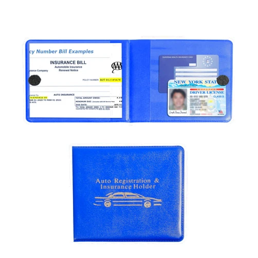 VAGURFO 2 Pack Car Insurance and Registration Card Holder,Glove Box Important Document Organizer,Premium Wallets for Essential Car Important Automobile Documents,Car Accessories for Men & Women (Blue)