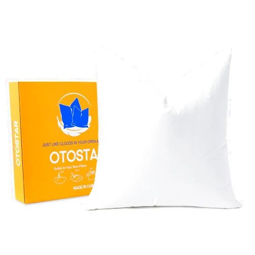 OTOSTAR Pack of 1 Down and Feather Throw Pillow Inserts, 18 x 18 Soft Fluffy Square Pillow Inserts with 100% Cotton Cover Decorative Pillows for Sofa Couch Bed-White