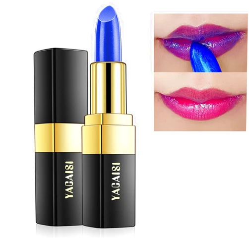 Paminify Blue Color Changing Lipstick Lip Balm, Magic PH Lipstick(Blue Chang into Pink) Moisturizer Shimmer Lazy Lipstick For Women,Labiales Magicos Color Change Tinted Lip Gloss,Blue