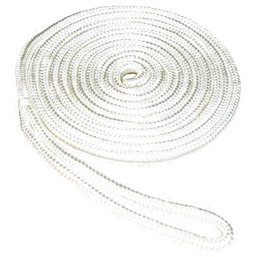 SeaSense Double Braided Nylon Dock Line, White, 3/8
