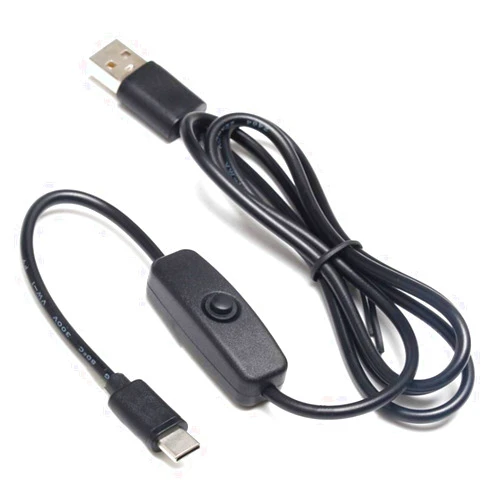JacobsParts 3A USB Type C Cable On/Off Power Button Switch Raspberry Pi & Phone Charging