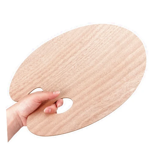 Tamaki Wooden Paint Palette Paint Tray Palettes for Acrylic, Painting Palette Art Pallet for Painting, Thumb Holder Trays for Artist, 1 PCS