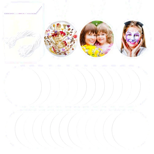 Maitys 50 Pieces Sublimation Air Freshener Blanks Car Scented Hanging Round Felt Air Freshener White Fragrant Sheets with 100 Pieces Bags and Elastic Rope for Car Interior Use and Decor