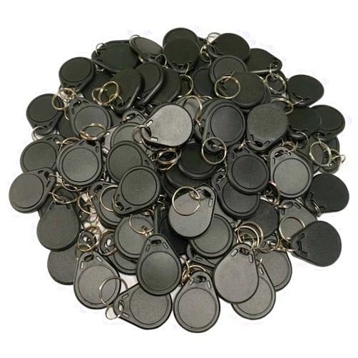 OBO HANDS (pack of 100 Black Waterproof ABS 13.56MHz ISO14443A Classic 1K NFC RFID Token,RFID keyfob tag