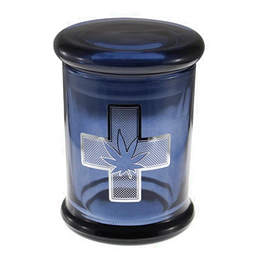 Cannadise Novelty Goods Medical Cross Stash Jar Pot Leaf Stash Jar 420 Airtight Pop Top Glass Smellproof Storage