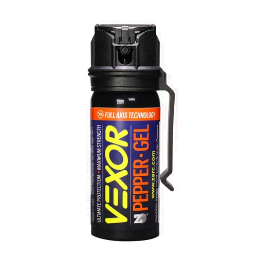 Zarc VEXOR Pepper Gel from Zarc, Maximum Strength Police Pepper Spray, Gel is The Future, Full Axis Technology Shoots from Any Angle 18-feet, Flip-top Safety