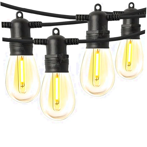XINREE 35FT LED Outdoor String Solar Lights with 8 Edison Shatterproof Bulbs, IP65 Weatherproof Strand, Commercial Grade Patio Lights, Outside Backyard Porch Balcony Party Decorative