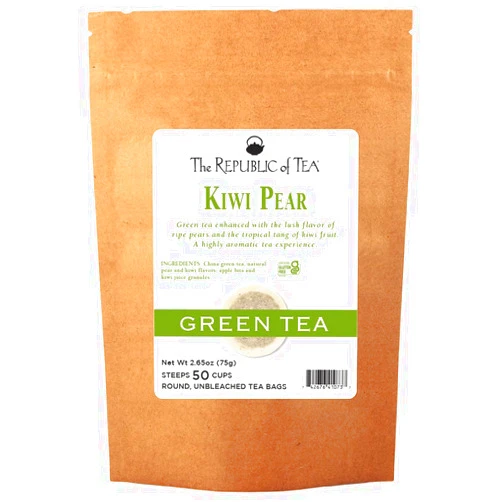 The Republic of Tea Kiwi Pear Green Tea, 50 Tea Bags, Gourmet Green Tea Smooth Healthy Blend