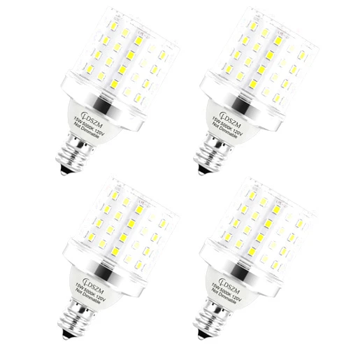 LDSZM E12 LED Light Bulb 120W Equivalent 1200Lumen Daylight 5000K 15W LED Corn Light Bulb Super Bright G45 LED Bulb Non-Dimmable Ceiling Fan Light Bulbs, E12 Small Base Candelabra LED Light Bulbs, 4 Pack