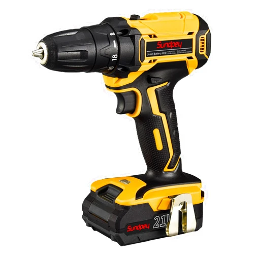 Sundpey 21V Power Cordless Drill Power Drill Set with 2 * 2000mAh Battery Yellow