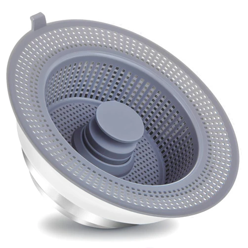Huntonry 3 in 1 Kitchen Sink Drain Strainer and Stopper Combo, 304 Stainless Steel Pop Up Sink Drain Strainer with Handle Rod for US Standard 3-1/2 inch Drain, Anti-Clog with Big Basket