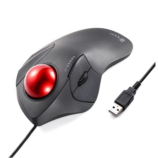 SANWA Wired Ergonomic Trackball Mouse, Optical Rollerball Mice, Programmable Silent Buttons, 44mm Trackball, 600/800/1200/1600 Adjustable DPI, Compatible with MacBook, Laptop, Windows, macOS