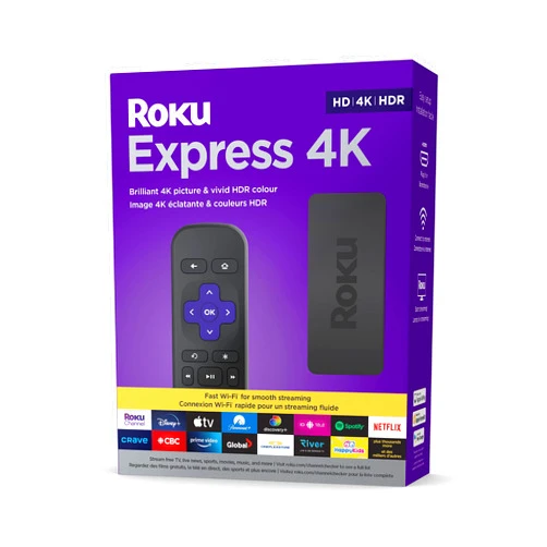 Roku Express 4K 2022 | Streaming Media Player HD/4K/HDR with Smooth Wireless Streaming and Roku Simple Remote with TV Controls, Includes Premium HDMI Cable, Black (Renewed)