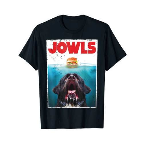 MonsterMuttz Funny Newfoundland Dog, Newfie Lab Jowls Burger, Dog Mom Dad T-Shirt