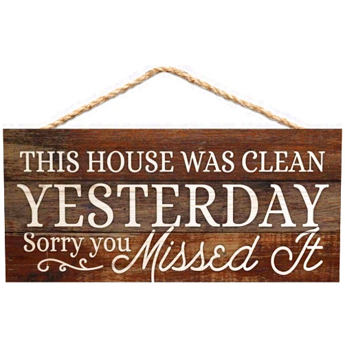 Eletina Wooden Signs/This House Was Clean Yesterday Rustic Kitchen Cafe Pub Decor, Wood wal Art, Rustic Wood decor gift 8x12 INCH