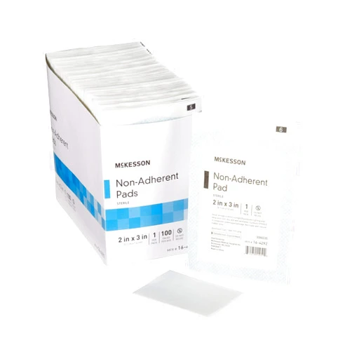 McKesson Non-Adherent Dressing Pads, Sterile, Nylon/Polyester, 2 in x 3 in, 100 Count, 1 Pack