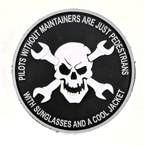 Squadron Nostalgia LLC Aircraft maintainer PVC Patch – Military Aviation Maintenance Morale Patch with Hook and Loop Backing