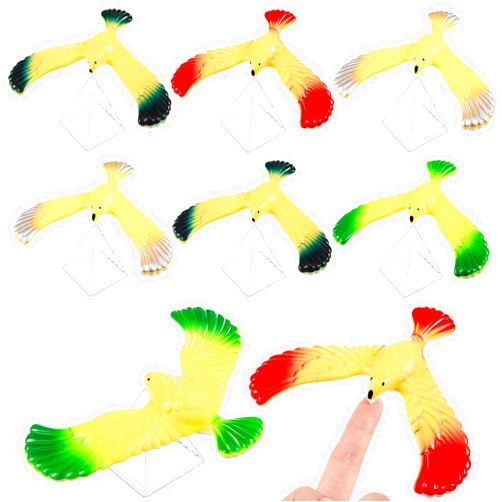 WinnerWhy 8 Pcs Balance Bird Gravity Bird with Pyramid Combination Physical Science Adults Office Desktop Novelty Eagle Trick Party Toy for Science Lovers Teachers Gift, Random Color