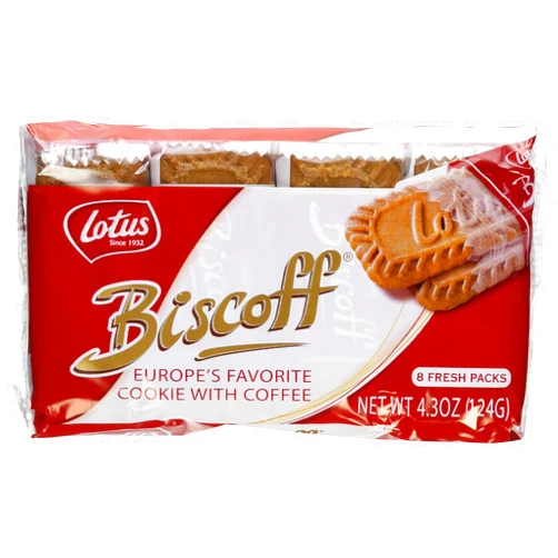 Lotus Biscoff Cookies - 4.3 Ounce (Pack of 2) (16 Individual Snack Packs)