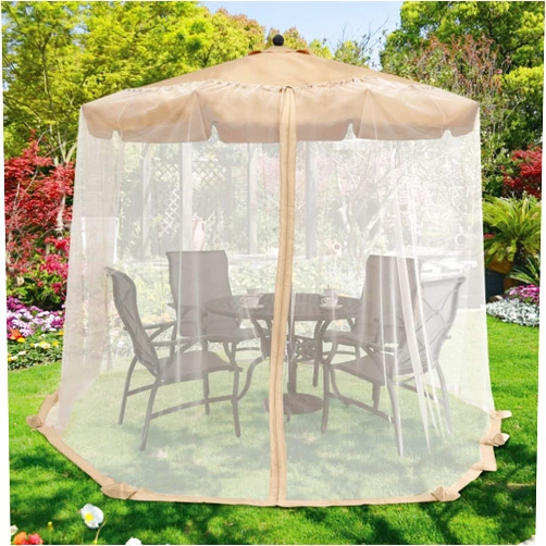 ABCCANOPY Upgrade 9FT-11FT Patio Umbrella Mosquito Netting Mosquito Net with Zipper Door for Most Outdoor Market Table Umbrellas or Cantilever Offset Hanging Umbrellas (Khaki)