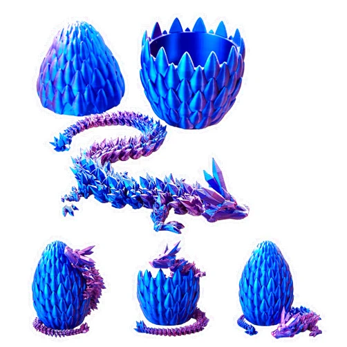 Finndeen Dragon Egg, Easter Egg Pet Dragon, Dragon Eggs with Dragon Inside, 3D Printed Dragon Toys, Surprise Dragon Egg Toy,12”Decorative Ornaments (Purple)