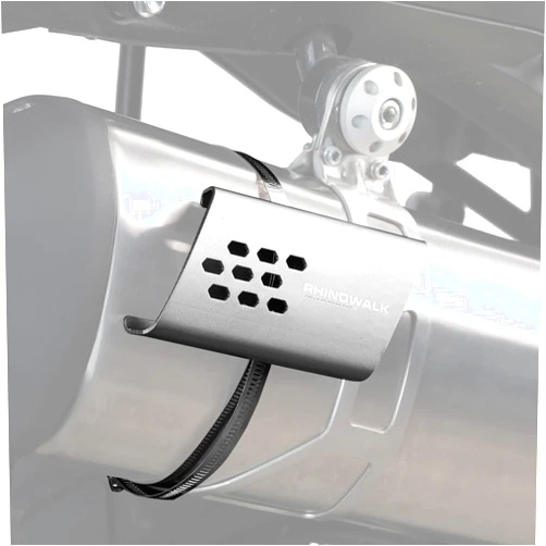 Rhinowalk Motorcycle Exhaust Heat Shield, Universal Motorbike Exhaust Pipe Heat Cover Saddlebag Heat Insulation-Silver