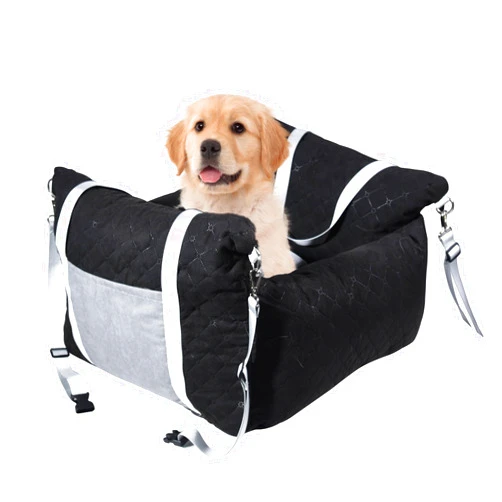 Omecon Dog Car Seat for Small/Medium Dogs Under 30lbs, Dog Booster Seat with Storage Pockets, Safety Leash, Thickened Cushion Filling Pet Travel Carrier Bed
