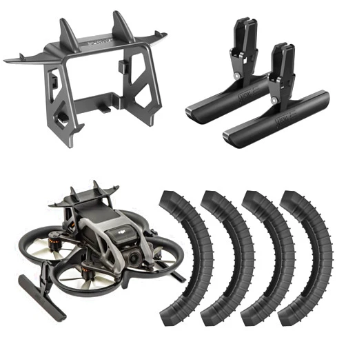Gaekol Avata Battery Protective Anti-Release Buckle Landing Gear and Bumper Ring for DJI Avata, Low-Air Resistance Rear Wing Foldable Landing Leg Shockproof Propeller Guard