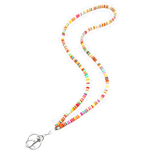 Sopopal Beaded Teacher Lanyard Boho Cute Rainbow Lanyard Neck Keychain Lanyards for Cruise Ship Cards Id Badges and Keys