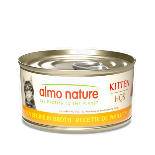 almo nature HQS Natural Wet Cat Food Chicken Recipe in Broth - Kitten, Grain-Free, 2.47 oz (Pack of 24)