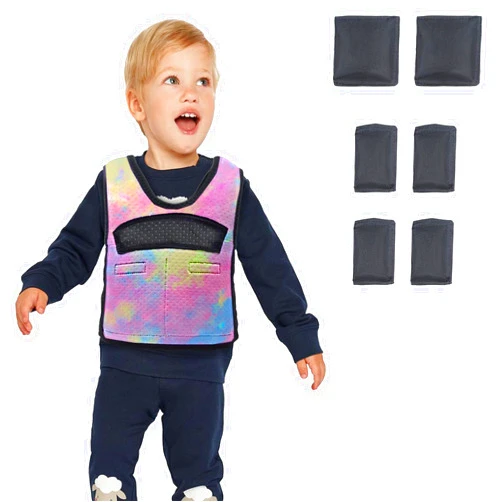 Gdnspot Compression Vest for Kids (Ages 3 to 5) Weighted Vest for Child with 6 Removable Weights Pressure Undershirt for Children with Autism, ADHD, SPD, Mood, Sensory