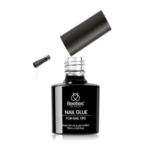 Beetles Gel Polish Beetles 5 in 1 Nail Glue Gel for Nail Tips and Clear Acrylic Nails Long Lasting, Curing Needed UV Extension Glue for Clear False Nail Tips and Clear Press on Nails, Nail Repair Treatment