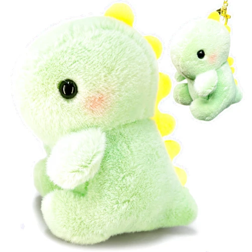 Kawaite Fat Dinosaur Stuffed Animals, Dino Kawaii Plush Toy for Girls and Boys, Soft Dinosaur Plush Toys Keychain, Small Dinosaur Plushies, Mini Stuffed Animal for Kids, Goodie Bag Stuffers (Light Green)
