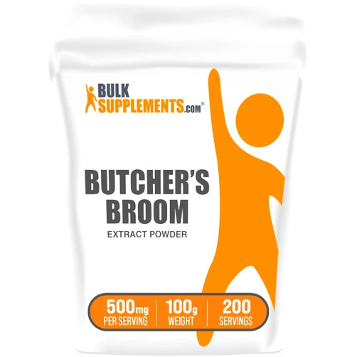 BulkSupplements.com Butcher's Broom Extract Powder - Butchers Broom Supplement, Butchers Broom Powder - Herbal Supplement, Gluten Free, 500mg per Serving, 100g (3.5 oz) (Pack of 1)
